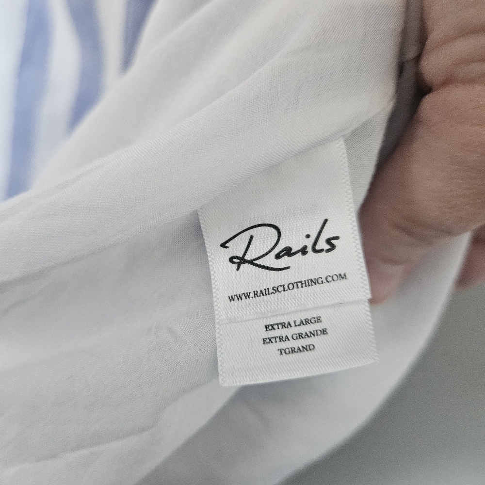 Rails Frida Ciel Stripe Print Tiered Midi Dress S… - image 8